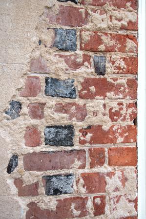 Glazed header Flemish bond detail of 1745 house; hidden by 1835 