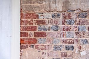 Glazed header Flemish bond detail of 1745 house; hidden by 1835 