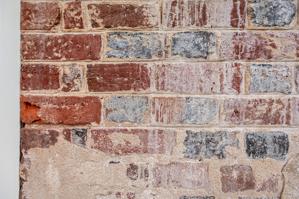 Glazed header Flemish bond detail of 1745 house; hidden by 1835 