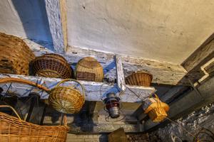 Hanging shelf in cellar