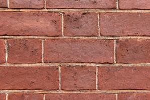 Oil-stock brick, some faces rubbed; ruled joints, red wash on fr