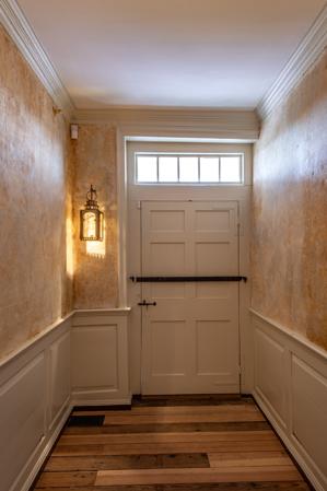 Front door with 1705 wrought-iron bar (no lock was installed unt