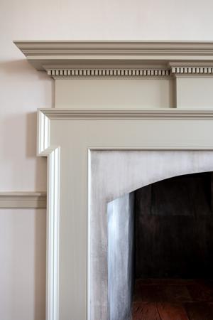 Mantel recreated  in master bedchamber to represent woodwork as 