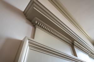 1769 mantel in master chamber rereated reusing the original soff
