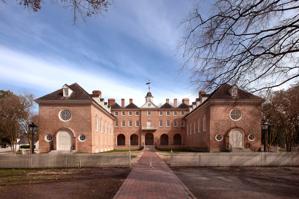 West front, 1695-97, with south chapel wing (right) constructed 