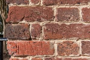 Brick detail, west facade of north wing, 1695-97
