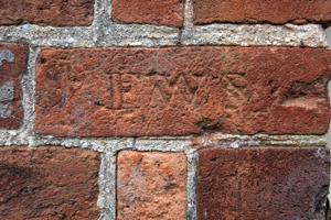 Graffitti on front wall, ca. 1740