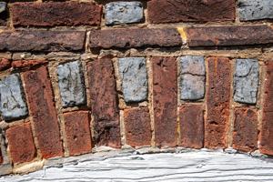 Water table and arch detail, front wall, 1722