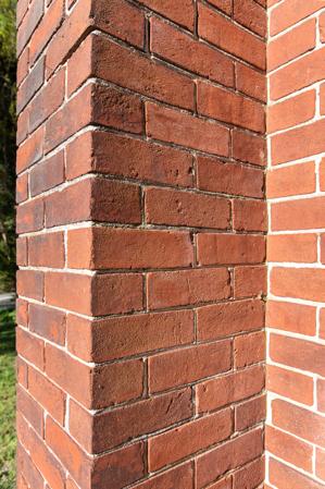 Brick detail, front wall