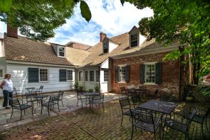 Rear of house showing 1790s and later additions; early frame win