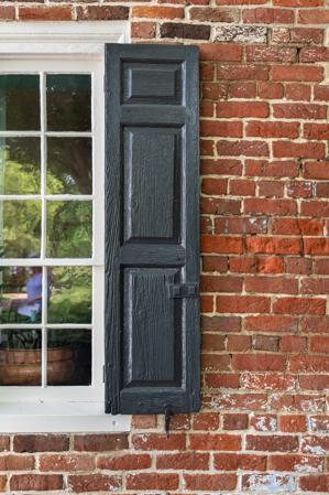 Early paneled shutter and hardware, possibly ca. 1793