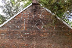 Date 1766 and initials IOT rendered in gable using glazed he