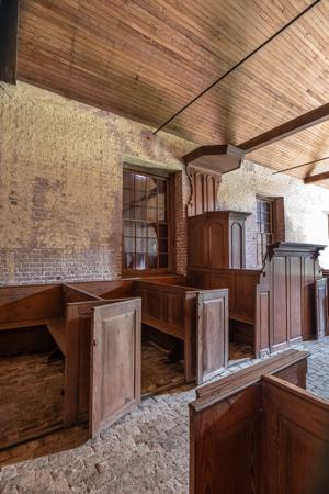 Reworked original pulpit, reading desk, and sounding board, 1733