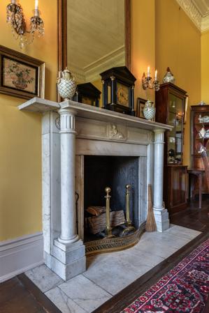 Marble mantel, dining room; 1815-1817