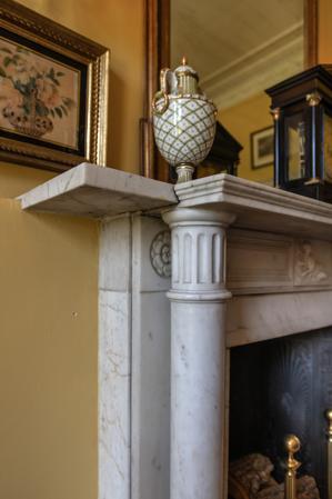 Marble mantel, dining room; 1815-1817