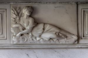 Marble mantel, dining room; 1815-1817