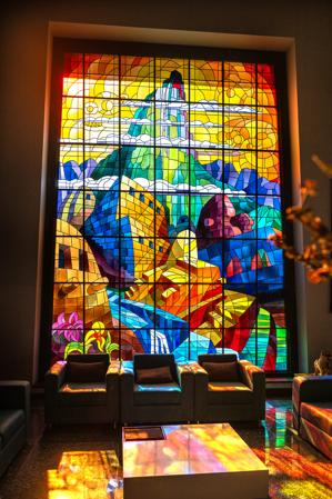 Stained glass in reception