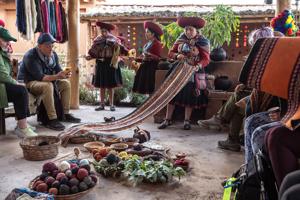 Wool dyeing demonstration