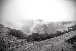 View across Inca ruins into the Andes; 15th century