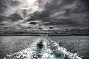 Zodiac towed behind the Santa Fe