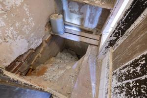 Back stairs of original kitchen wing from quarters; 1760s