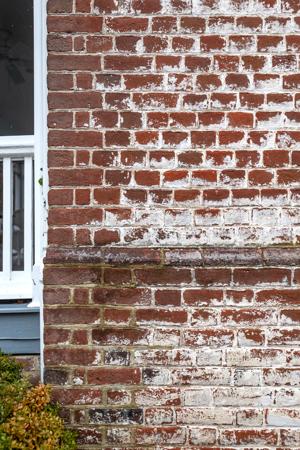 Flemish bond plinth below the header bond wall; ca. 1770-80 ca, 