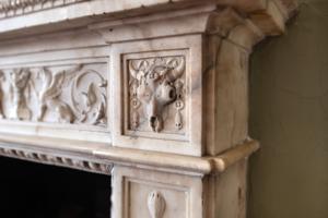 Detail of marble mantel in the parlor, 1800-05