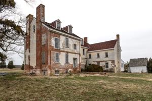 Rear veiw of house. Service wing added in early 20th century