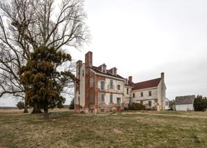 Rear veiw of house. Service wing added in early 20th century