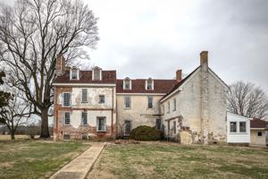 Rear veiw of house. Service wing added in early 20th century