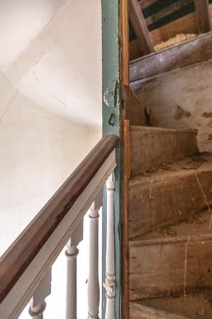 Detail of stairs to attic; 1765