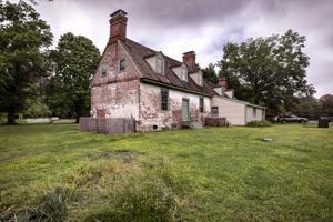 Rear elevation of all-parlor house (ca. 1745) with kitchen wing 
