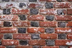 Original glazed header Flemish bond detail with ruled joints; ca