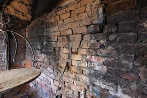Wrought-iron hools at back of kitychen fireplace; 1834-36