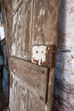 Rim lock on kitchen stair door; 1834-36