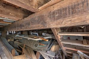 Summer beam in granary with tick marks; mid 19th century