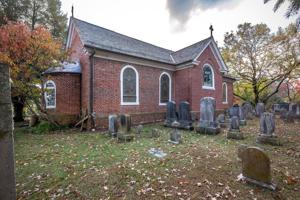 North wall, 1755, with 1955 addition.