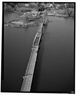 Swing truss bridge constructed 1936. Photographed for the Histor