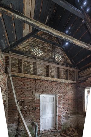 Smokehouse built about 1820; door replaced 20th century