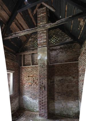 Smokehouse built about 1820 with later chimney