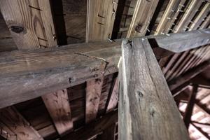 1684 rafter reused in 1797 and scarfed to a lower member.