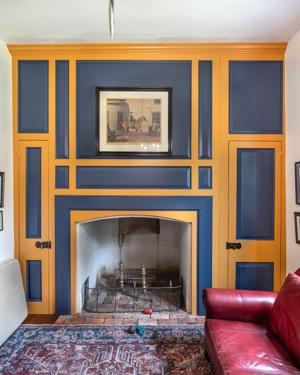 Chimneypiece and closet in chamber behind dining room as reconst